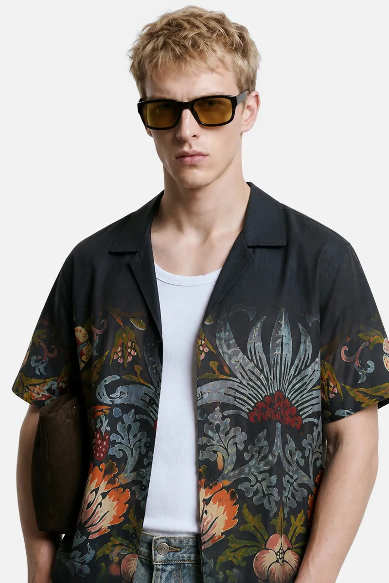 100% Viscose Floral Box Fit Shirt