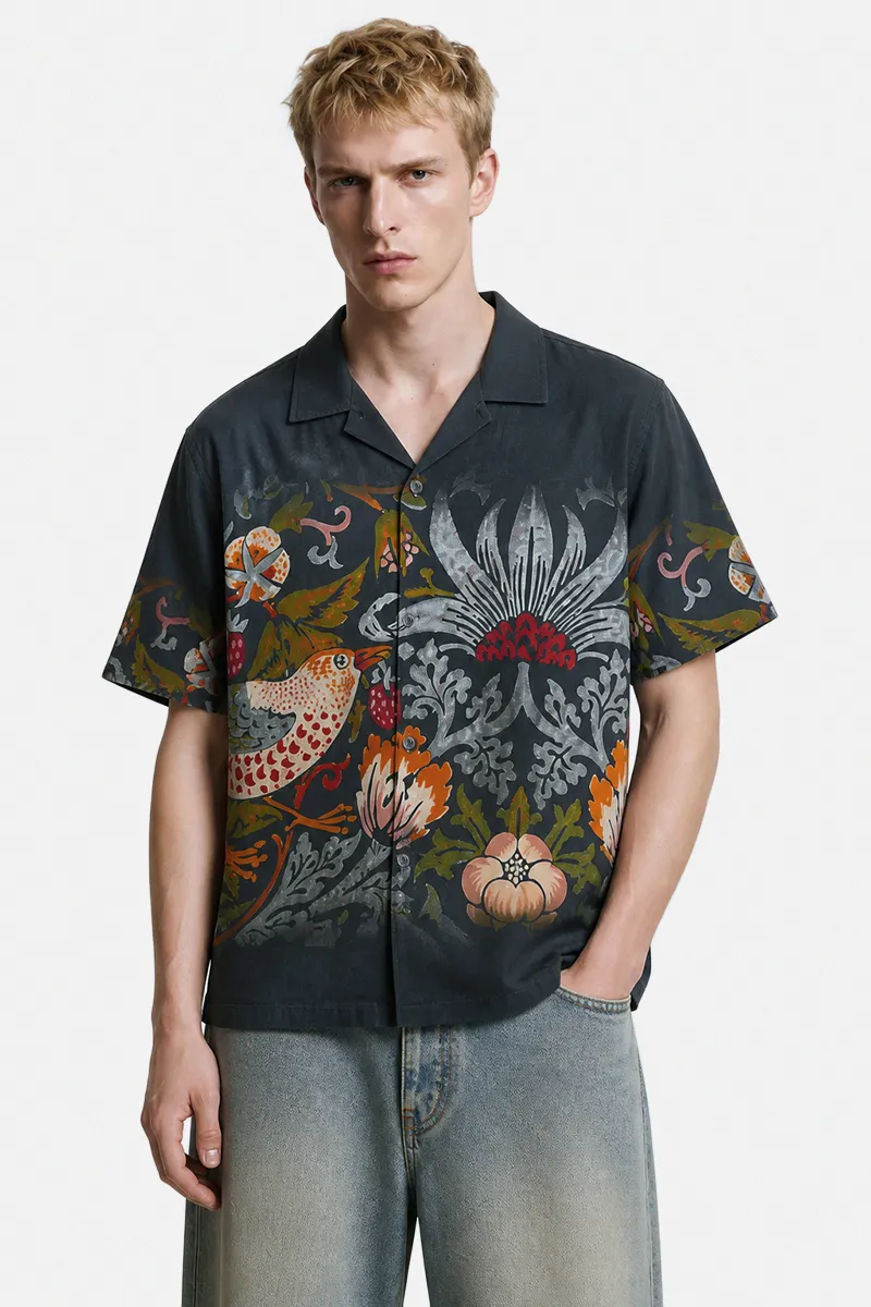 100% Viscose Floral Box Fit Shirt