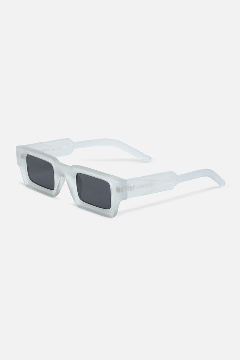 Matt Transparent Rectangle Polarized Sunglasses