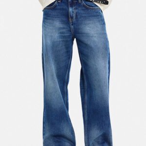 Straight Loose Fit Washed Jeans