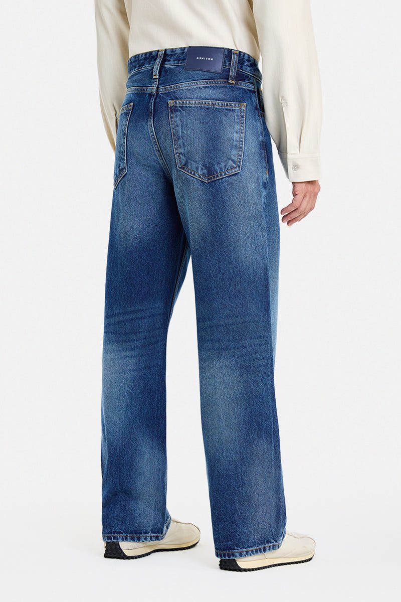 Straight Loose Fit Washed Jeans