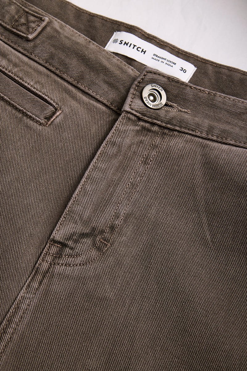 Washed Straight Loose Fit Jeans