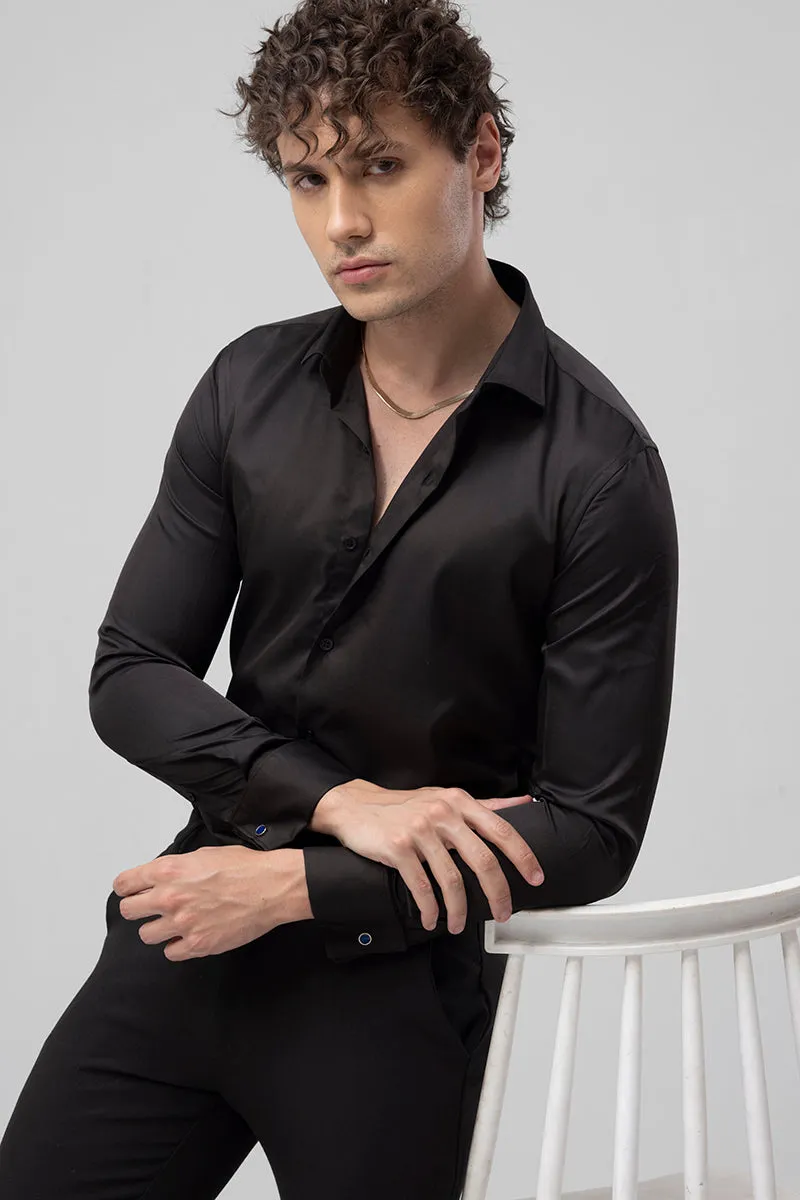 Double Cuff Black Shirt