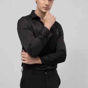 Double Cuff Black Shirt