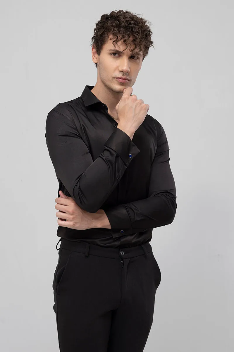 Double Cuff Black Shirt