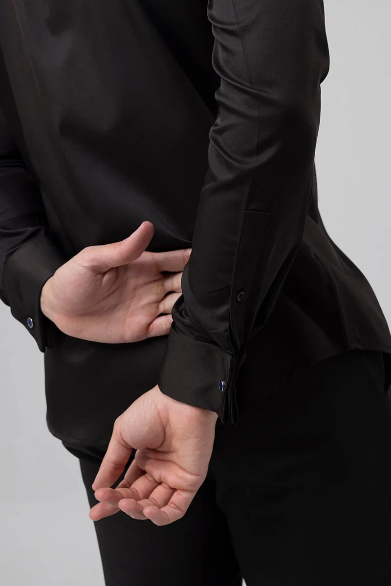 Double Cuff Black Shirt