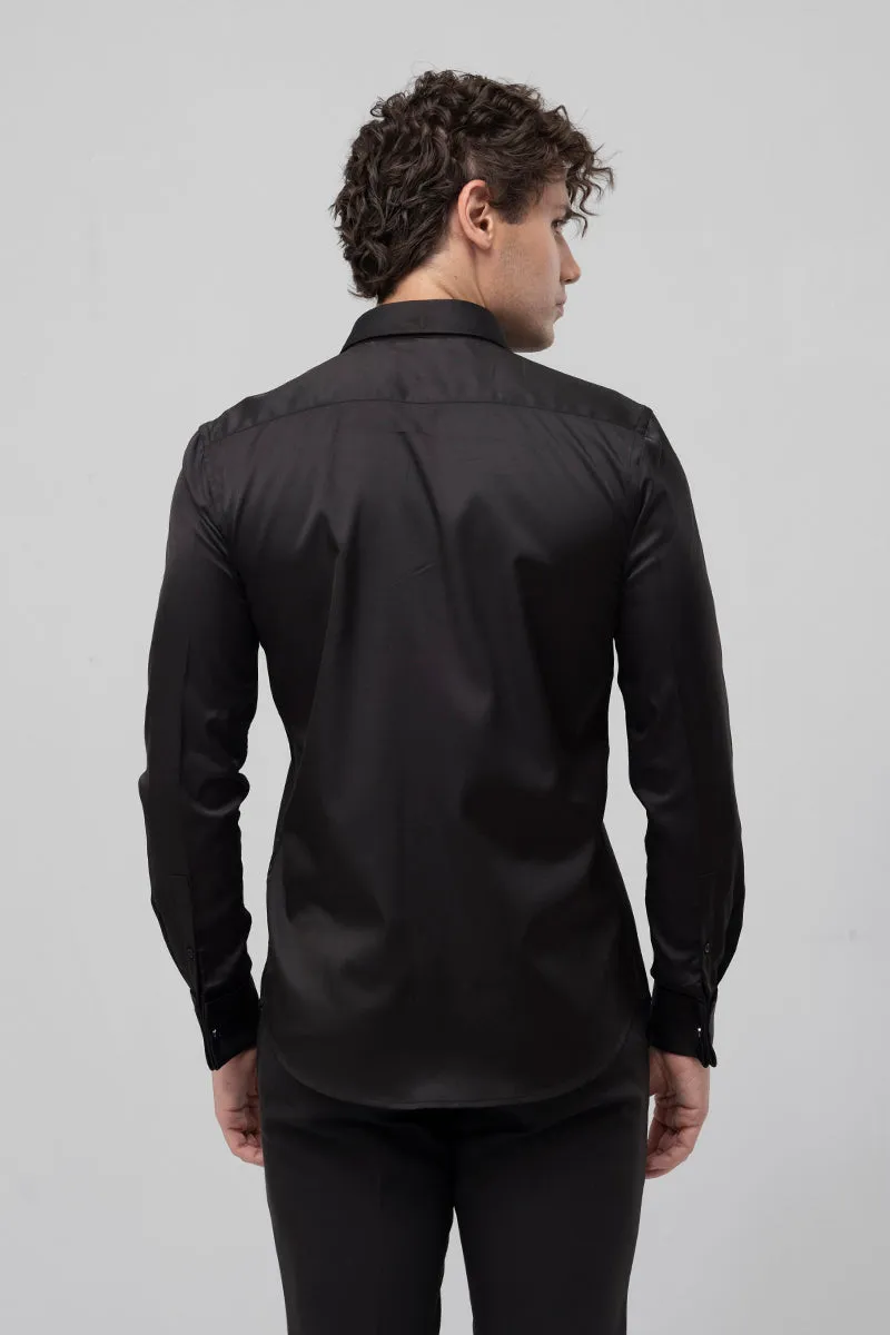 Double Cuff Black Shirt