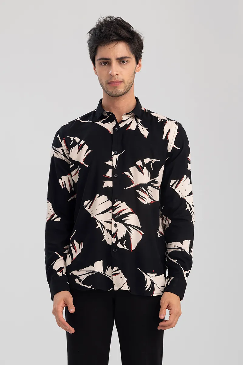Cut Leaf Black Shirt