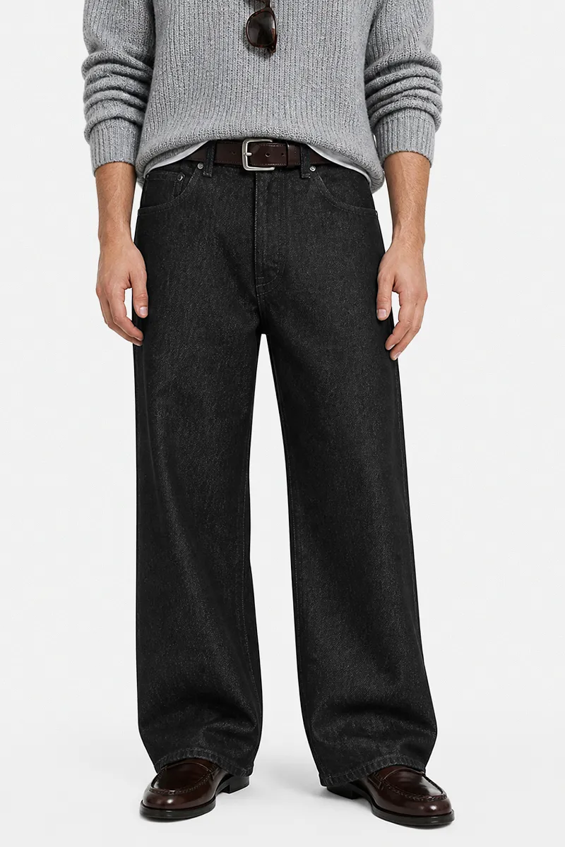 Washed Straight Loose Fit Jeans