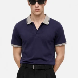 Regular Fit Navy Blue Polo T-Shirt