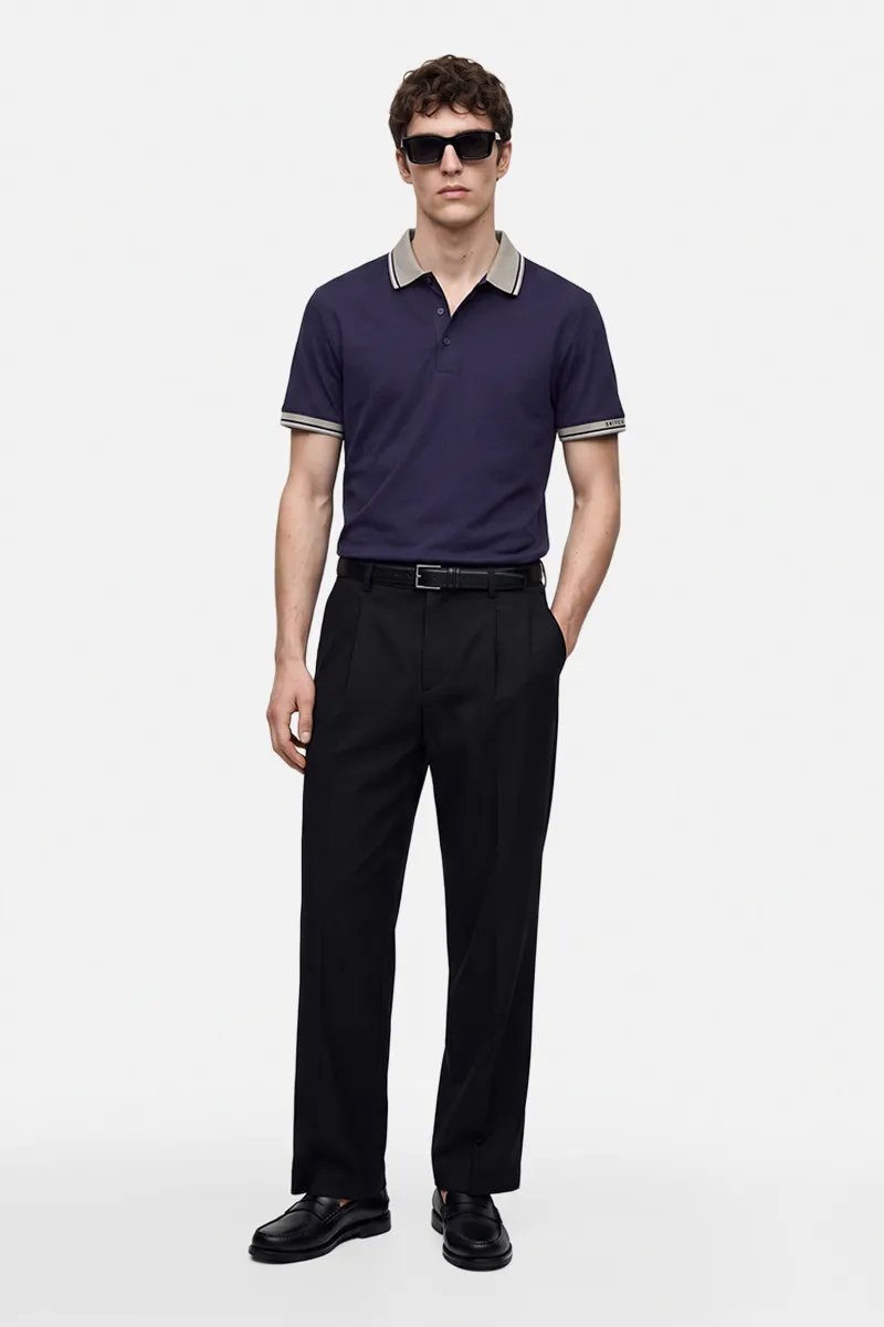 Regular Fit Navy Blue Polo T-Shirt