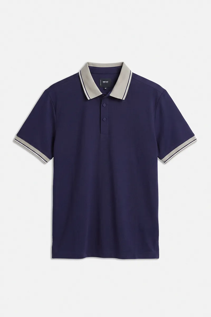 Regular Fit Navy Blue Polo T-Shirt