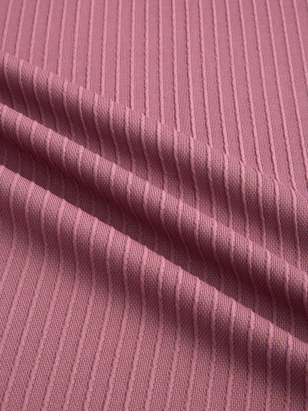 Rosewood Rib Striped Weave Polo Tee