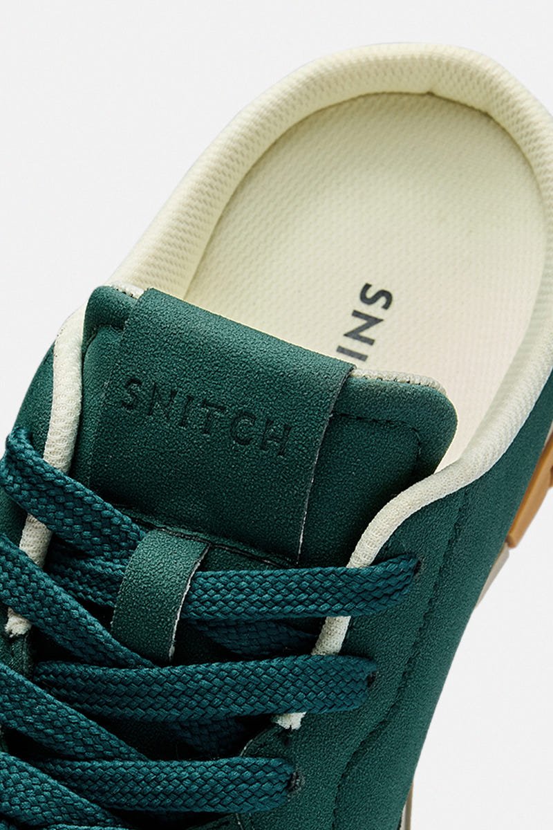 Slide-Easy Green Sneaker Mules