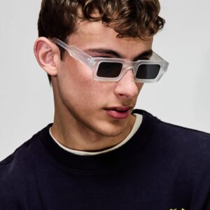Matt Transparent Rectangle Polarized Sunglasses
