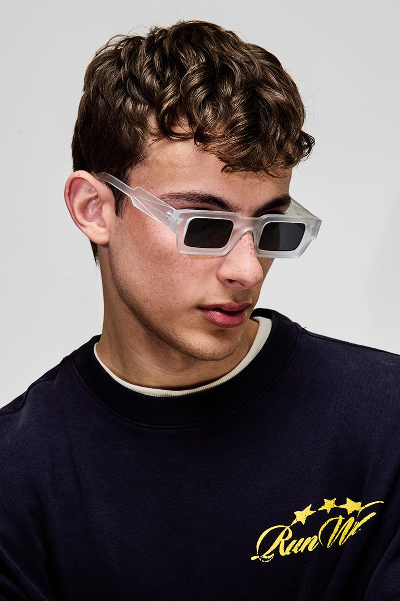 Matt Transparent Rectangle Polarized Sunglasses