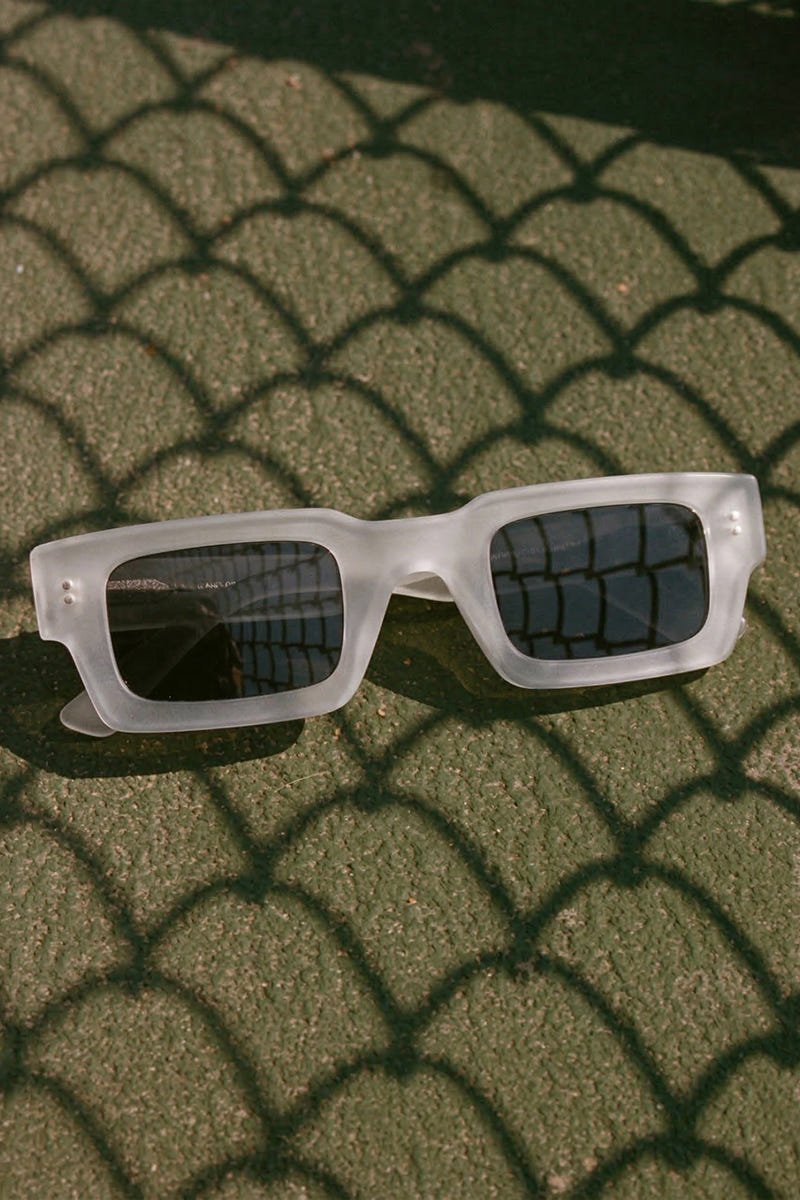 Matt Transparent Rectangle Polarized Sunglasses