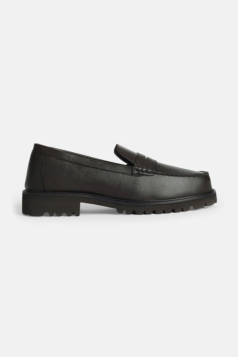 Chunky Brown Penny Loafers