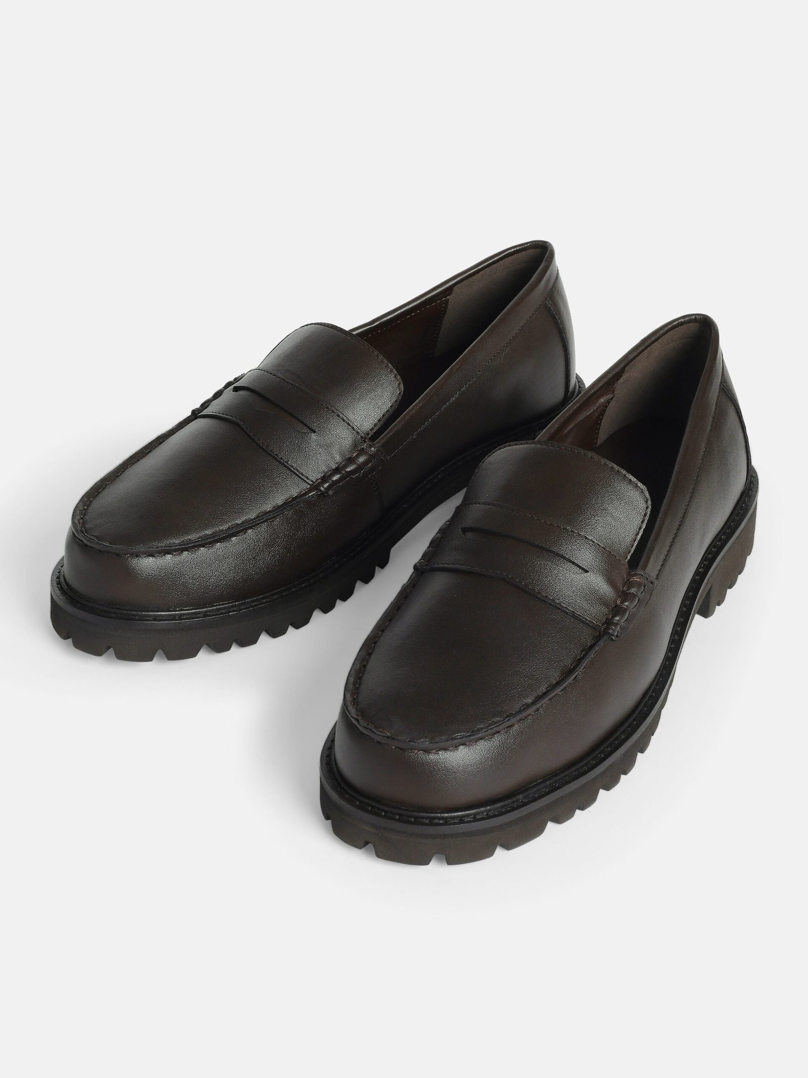 Chunky Brown Penny Loafers